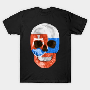 Slovakia Flag Skull - Gift for Slovakian With Roots From Slovakia T-Shirt